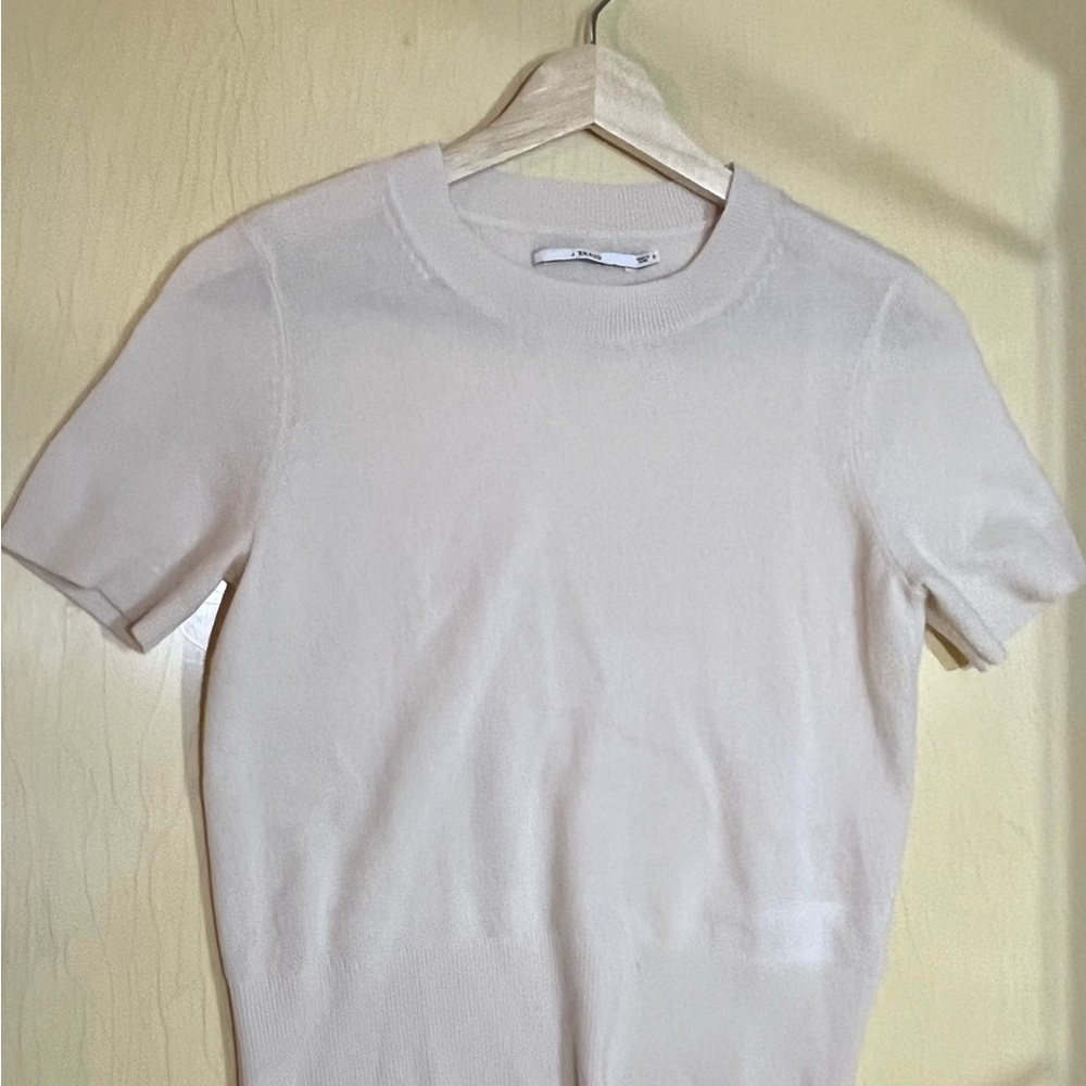 J Brand Off-White Short Sleeve Sweater Tee